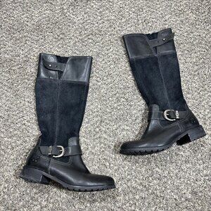 Timberland Bethel Tall Riding Boot Black Suede Leather Earthkeepers Women's 7 M